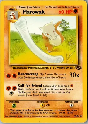 Pokémon-Karte Marowak Knogga 39/64 Dschungel
