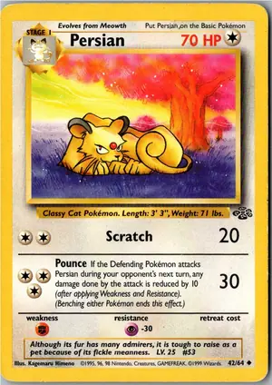 Pokémon-Karte Persian Snobilikat 42/64 Dschungel