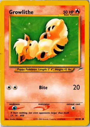 Pokémon-Karte Growlithe Fukano 68/105 Neo Destiny