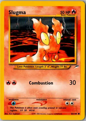 Pokémon-Karte Slugma Schneckmag 82/105 Neo Destiny