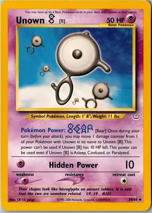 Pokémon-Karte Unown [B] Icognito B 39/64 Neo Revelation