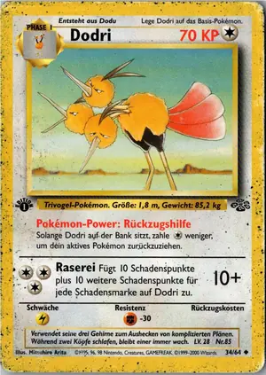 Pokémon-Karte Dodri 34/64 Dschungel