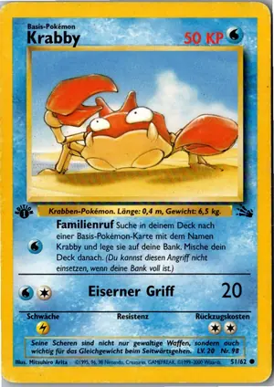 Pokémon-Karte Krabby 51/62 Fossil