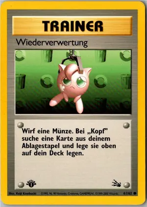 Pokémon-Karte Wiederverwertung 61/62 Fossil