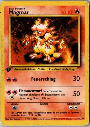 Pokémon-Karte Magmar 36/102 Grundset