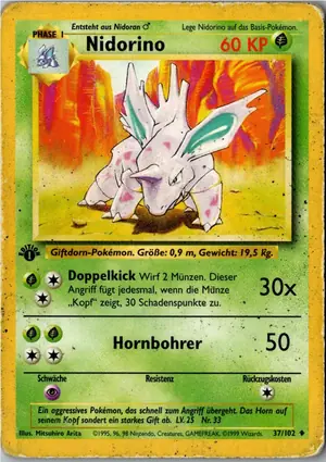 Pokémon-Karte Nidorino 37/102 Grundset