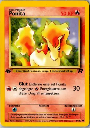 Pokémon-Karte Ponita 64/82 Team Rocket