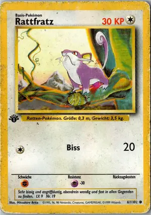 Pokémon-Karte Rattfratz 61/102 Grundset