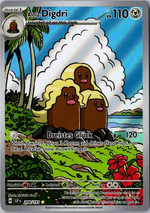 Pokémon-Karte Alola-Digdri 208/191 Stürmische Funken