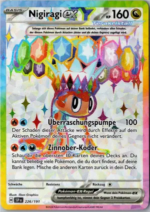 Pokémon-Karte Nigiragi ex 226/191 Stürmische Funken