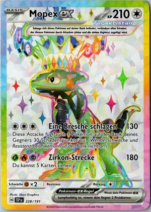 Pokémon-Karte Mopex ex 228/191 Stürmische Funken