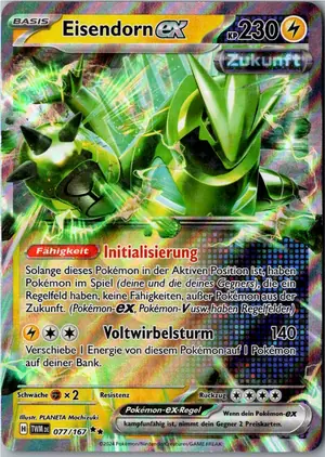 Pokémon-Karte Eisendorn ex 077/167 Maskerade im Zwielicht