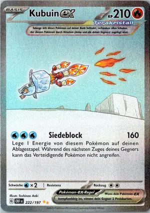 Pokémon-Karte Kubuin ex 222/197 Obsidianflammen