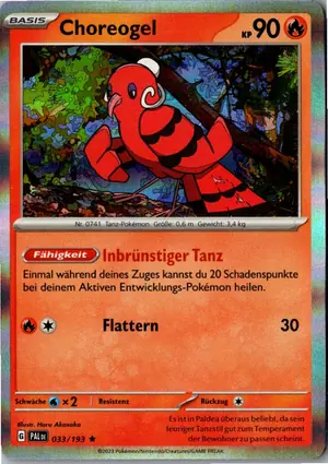 Pokémon-Karte Choreogel 033/193 Entwicklungen in Paldea