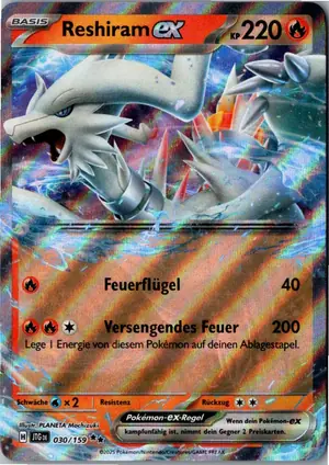 Pokémon-Karte Reshiram ex 030/159 Reisegefährten