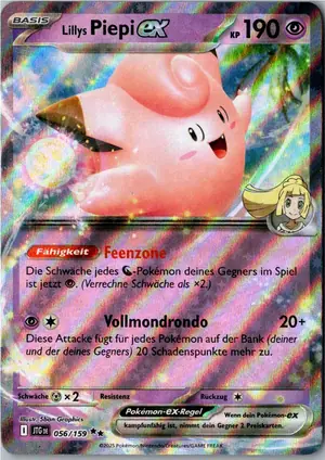 Pokémon-Karte Lillys Piepi ex 056/159 Reisegefährten