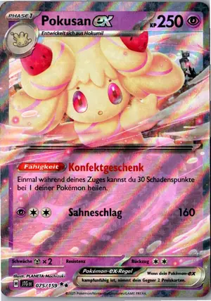 Pokémon-Karte Pokusan ex 075/159 Reisegefährten
