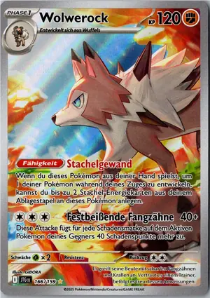 Pokémon-Karte Wolwerock 166/159 Reisegefährten
