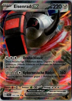 Pokémon-Karte Eisenrad ex 143/198 Karmesin & Purpur