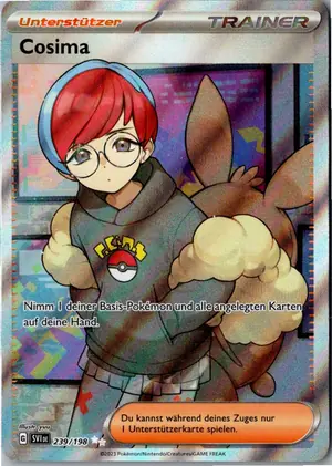 Pokémon-Karte Cosima 239/198 Karmesin & Purpur