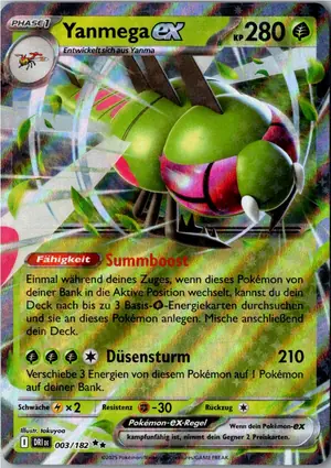 Pokémon-Karte Yanmega ex 003/182 Ewige Rivalen