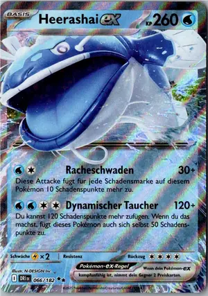 Pokémon-Karte Heerashai ex 066/182 Ewige Rivalen