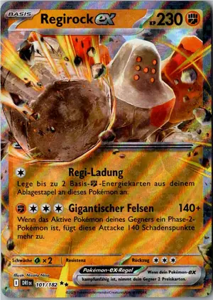 Pokémon-Karte Regirock ex 101/182 Ewige Rivalen