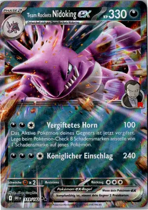 Pokémon-Karte Team Rockets Nidoking ex 119/182 Ewige Rivalen