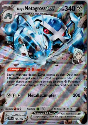 Pokémon-Karte Troys Metagross ex 145/182 Ewige Rivalen