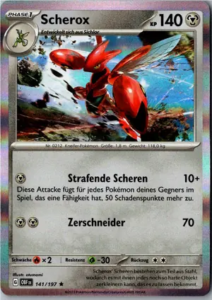Pokémon-Karte Scherox 141/197 Obsidianflammen