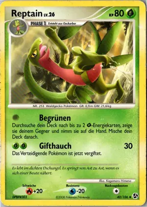 Pokémon-Karte Reptain 40/106 Epische Begegnungen