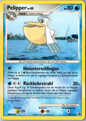 Pokémon-Karte Pelipper 48/106 Epische Begegnungen