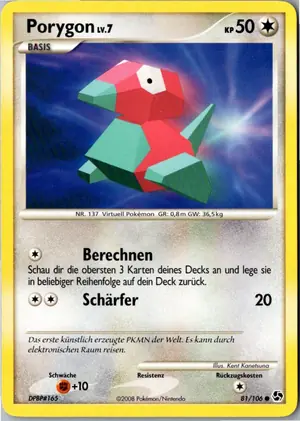 Pokémon-Karte Porygon 81/106 Epische Begegnungen