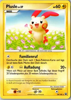 Pokémon-Karte Plusle 28/100 Majestätischer Morgen