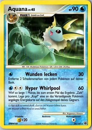 Pokémon-Karte Aquana 34/100 Majestätischer Morgen