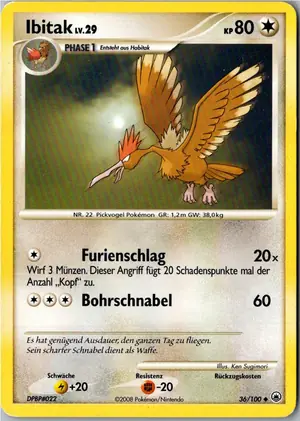 Pokémon-Karte Ibitak 36/100 Majestätischer Morgen