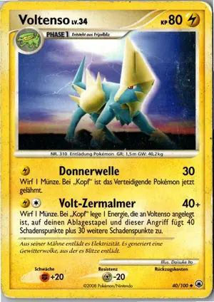 Pokémon-Karte Voltenso 40/100 Majestätischer Morgen