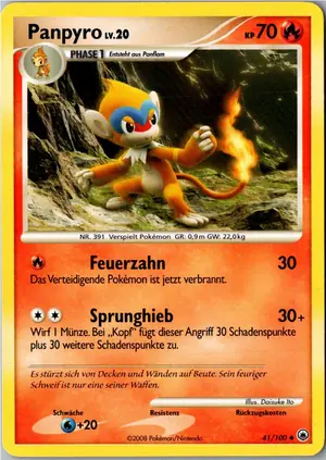 Pokémon-Karte Panpyro 41/100 Majestätischer Morgen