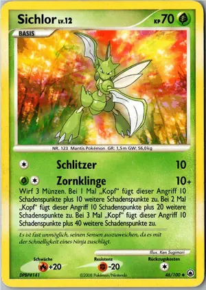 Pokémon-Karte Sichlor 46/100 Majestätischer Morgen