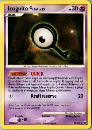 Pokémon-Karte Icognito Q 49/100 Majestätischer Morgen
