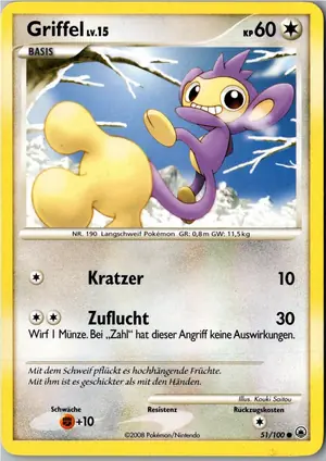 Pokémon-Karte Griffel 51/100 Majestätischer Morgen