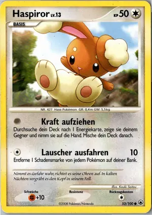 Pokémon-Karte Haspiror 53/100 Majestätischer Morgen