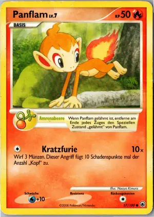 Pokémon-Karte Panflam 57/100 Majestätischer Morgen