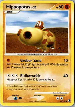 Pokémon-Karte Hippopotas 66/100 Majestätischer Morgen