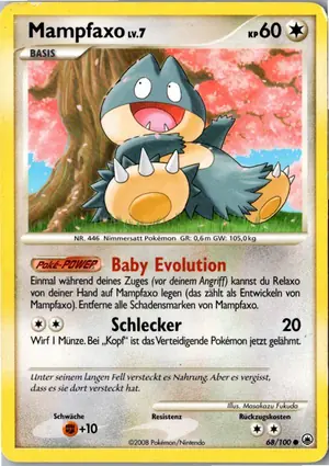 Pokémon-Karte Mampfaxo 68/100 Majestätischer Morgen