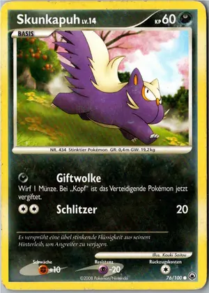 Pokémon-Karte Skunkapuh 76/100 Majestätischer Morgen