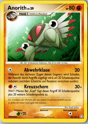 Pokémon-Karte Anorith 46/146 Erwachte Legenden