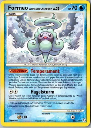 Pokémon-Karte Formeo Schneewolkenform 50/146 Erwachte Legenden