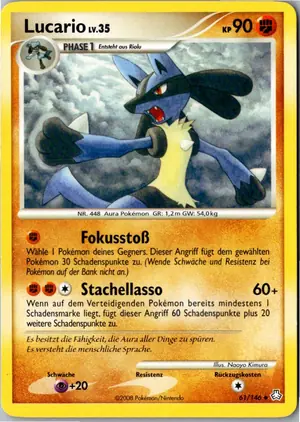 Pokémon-Karte Lucario 61/146 Erwachte Legenden