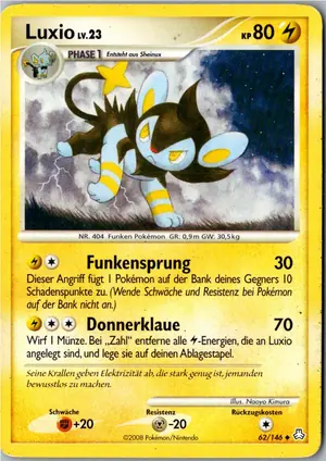 Pokémon-Karte Luxio 62/146 Erwachte Legenden